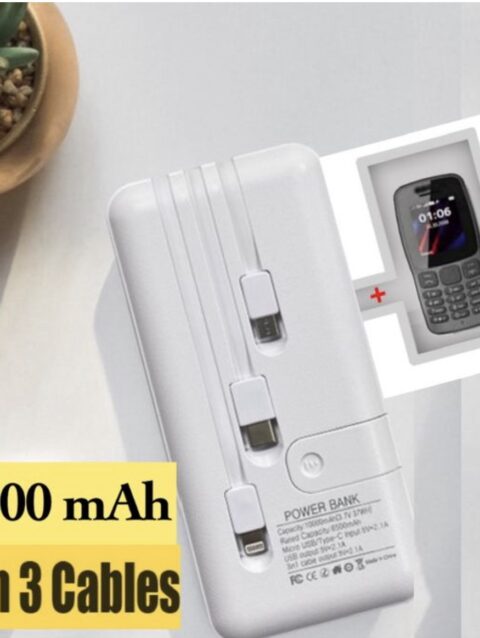 Durable Power Bank Plus FREE Dual Sim Phone - 30,000 mAh White