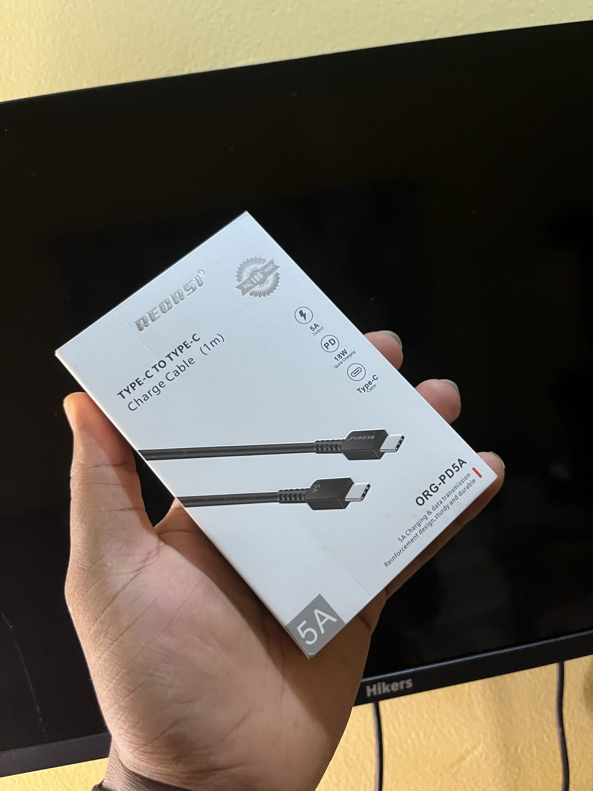 Type C to C charger cord
